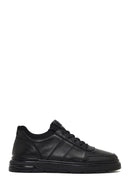 Men's Black Lace-Up Thick-Soled Leather Casual Sneaker | Derimod