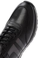 Erkek Siyah Bağcıklı Deri Casual Sneaker | Derimod