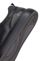 Erkek Siyah Bağcıklı Kalın Tabanlı Deri Sneaker | Derimod