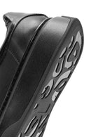 Men's Black Lace-Up Thick Sole Leather Sneakers | Derimod