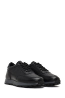 Men's Black Lace-Up Leather Casual Sneaker | Derimod