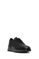Men's Black Lace-Up Leather Casual Sneaker | Derimod