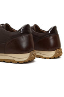 Erkek Kahverengi Bağcıklı Deri Casual Sneaker | Derimod