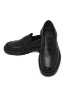 Erkek Siyah Kalın Tabanlı Deri Loafer | Derimod