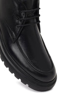 Erkek Siyah Bağcıklı Kalın Tabanlı Deri Casual Bot | Derimod