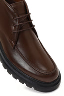 Erkek Kahverengi Bağcıklı Kalın Tabanlı Deri Casual Bot | Derimod