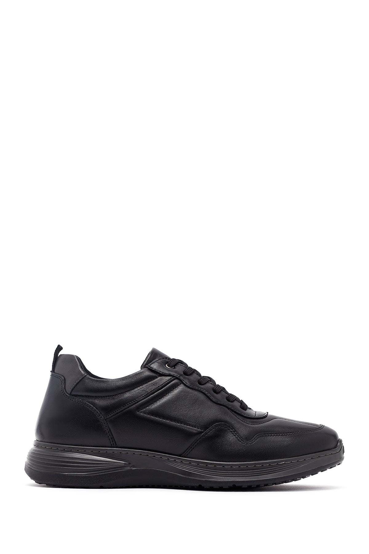 Men's Black Lace-Up Leather Casual Sneakers 25WFD675818 | Derimod