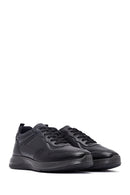 Men's Black Lace-Up Leather Casual Sneakers | Derimod