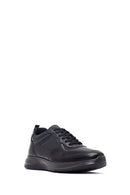 Men's Black Lace-Up Leather Casual Sneakers | Derimod