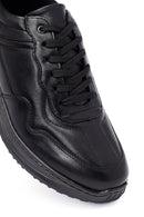 Men's Black Lace-Up Leather Casual Sneakers | Derimod