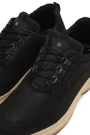 Erkek Siyah Bağcıklı Kalın Tabanlı Nubuk Deri Casual Sneaker | Derimod
