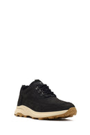 Erkek Siyah Bağcıklı Kalın Tabanlı Nubuk Deri Casual Sneaker | Derimod