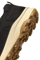 Erkek Siyah Bağcıklı Kalın Tabanlı Nubuk Deri Casual Sneaker | Derimod