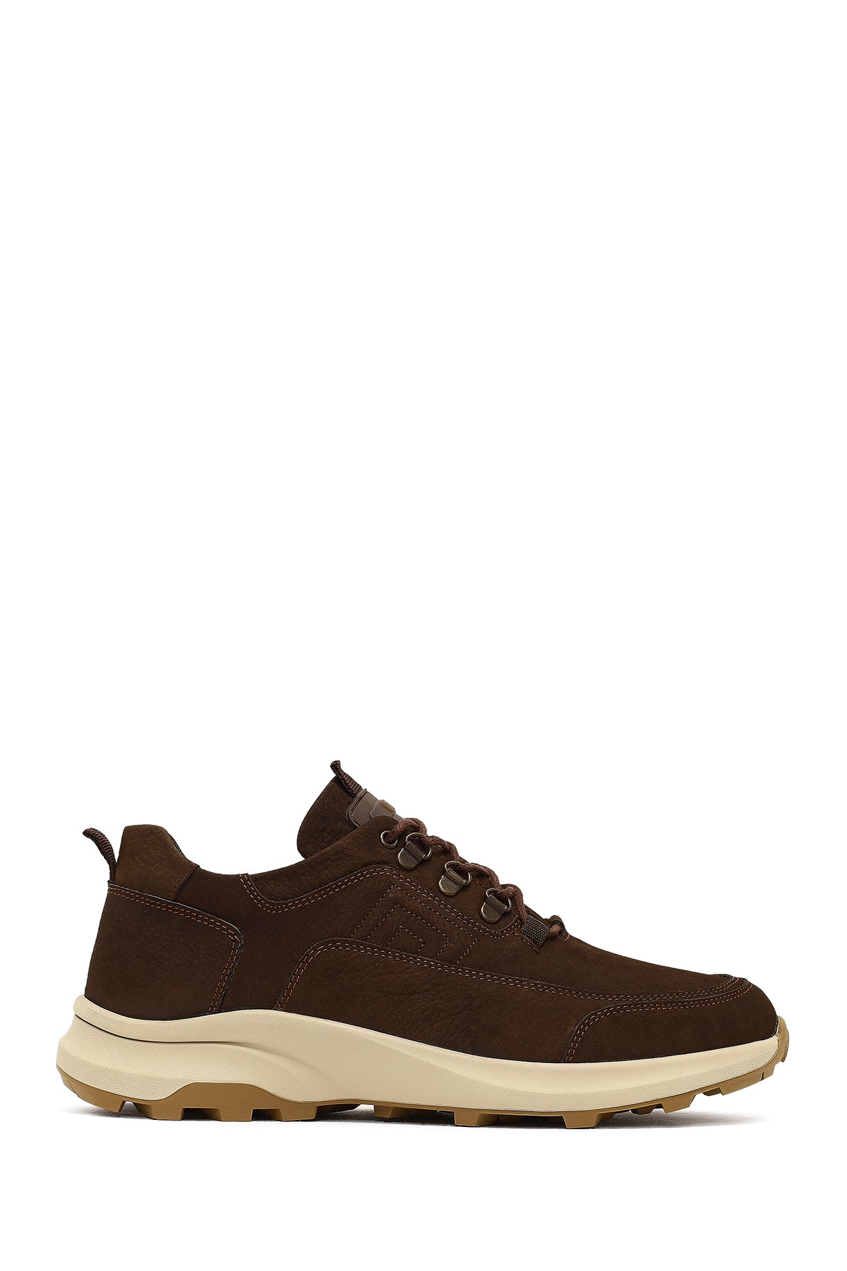 Men's Brown Lace-Up Thick-Soled Nubuck Leather Casual Sneaker 25WFD6759V3 | Derimod