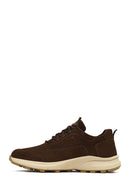 Men's Brown Lace-Up Thick-Soled Nubuck Leather Casual Sneaker | Derimod