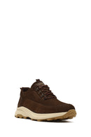 Men's Brown Lace-Up Thick-Soled Nubuck Leather Casual Sneaker | Derimod