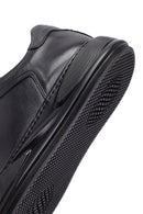 Erkek Siyah Bağcıklı Kalın Tabanlı Deri Sneaker | Derimod