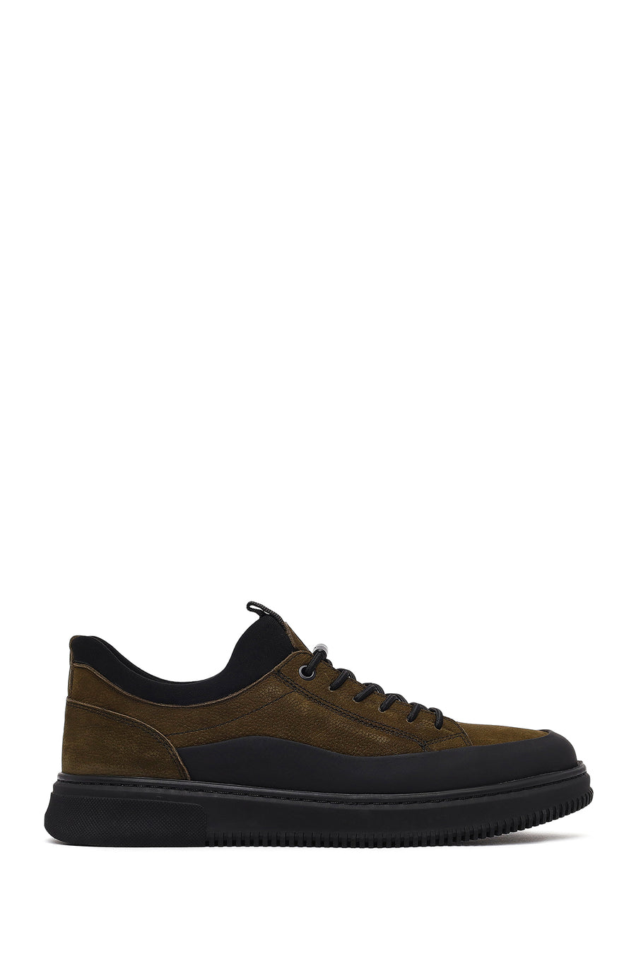 Men's Khaki Lace-up Nubuck Leather Casual Shoes 25WFD6761V3 | Derimod