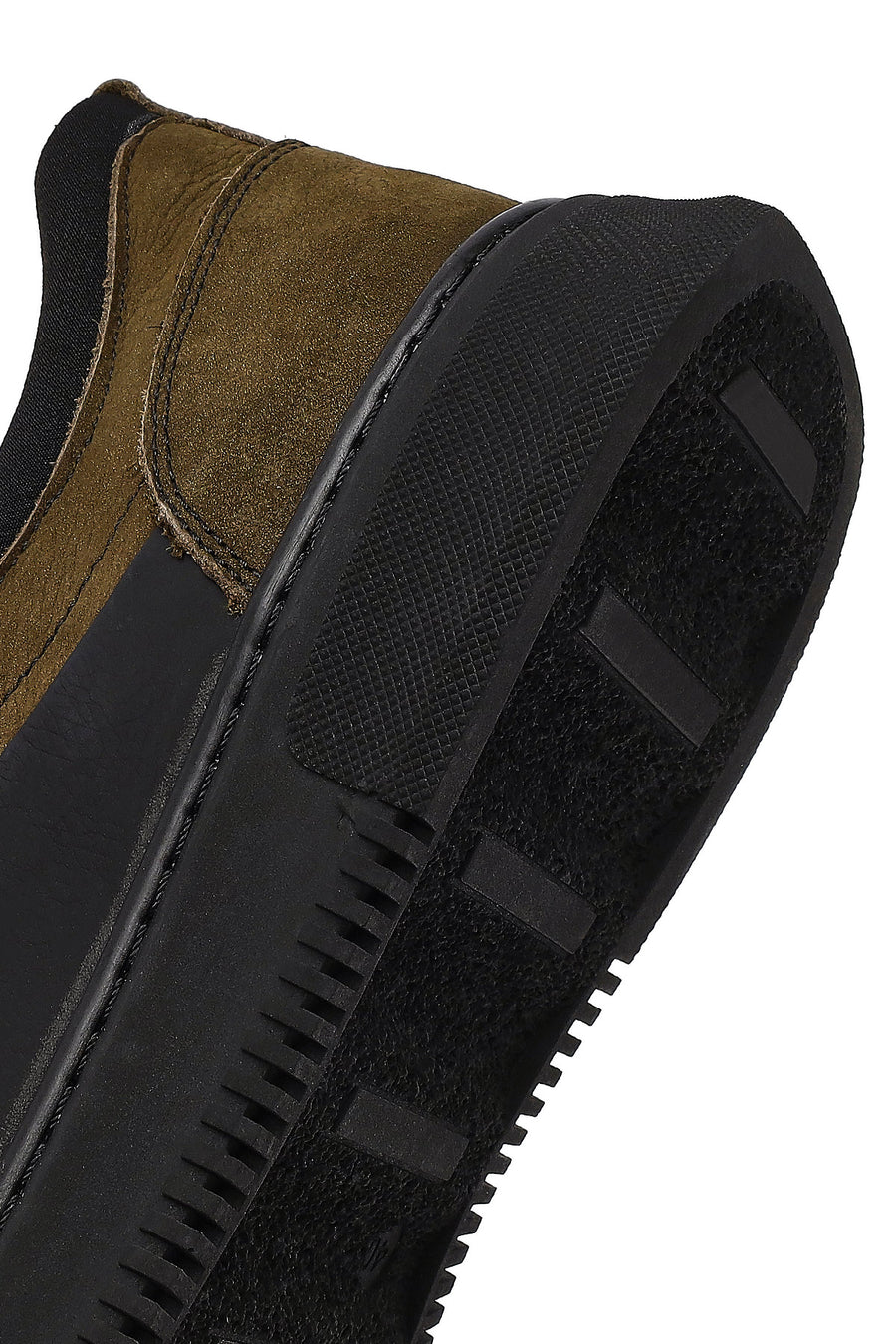 Men's Khaki Lace-up Nubuck Leather Casual Shoes