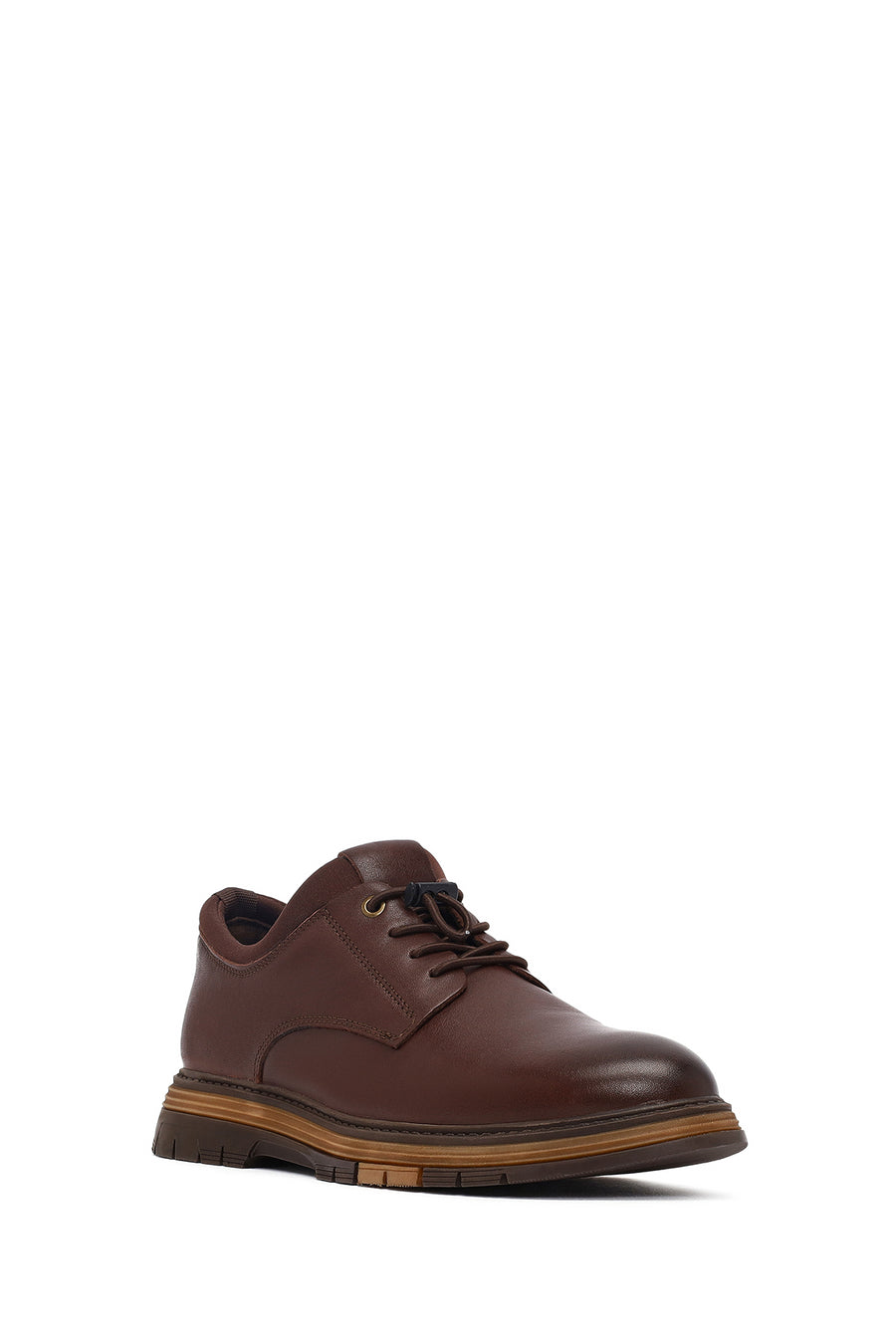 Men's Brown Lace Up Leather Casual Shoes