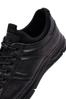 Erkek Siyah Bağcıklı Kalın Tabanlı Deri Casual Sneaker | Derimod