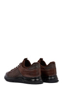 Men's Brown Lace-Up Thick-Soled Leather Casual Sneakers | Derimod