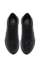 Erkek Siyah Bağcıklı Deri Casual Sneaker | Derimod