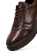 Men's Brown Lace-Up Leather Casual Sneakers | Derimod