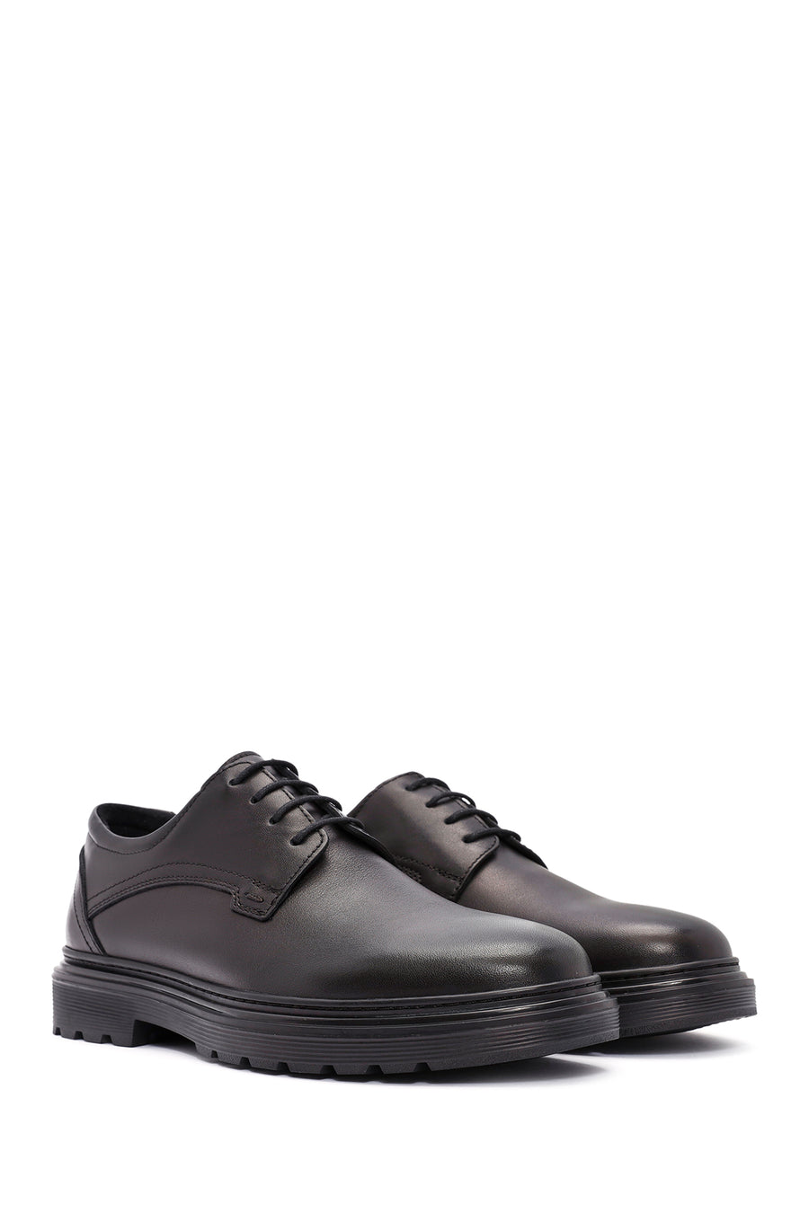 Men's Black Lace Up Leather Casual Shoes