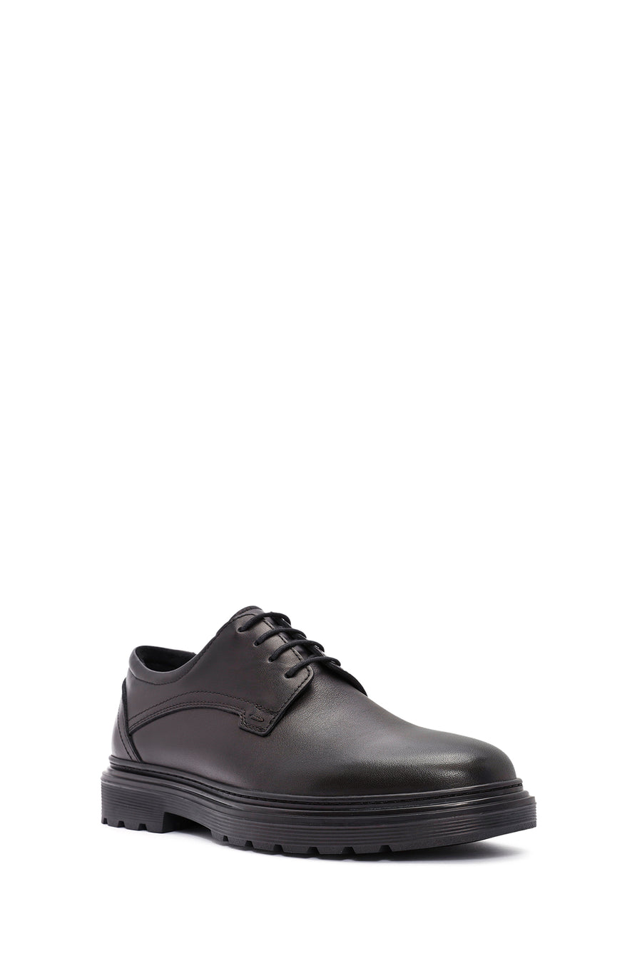 Men's Black Lace Up Leather Casual Shoes
