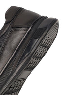 Erkek Siyah Bağcıklı Deri Casual Sneaker | Derimod