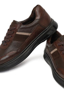 Erkek Kahverengi Bağcıklı Deri Casual Sneaker | Derimod