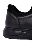 Erkek Siyah Bağcıklı Deri Casual Sneaker | Derimod