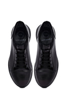 Erkek Siyah Bağcıklı Deri Casual Sneaker | Derimod