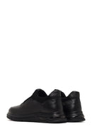 Men's Black Thick-Soled Leather Casual Comfort Sneaker | Derimod