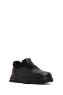 Men's Black Thick-Soled Leather Casual Comfort Sneaker | Derimod
