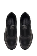 Men's Black Thick-Soled Leather Casual Comfort Sneaker | Derimod