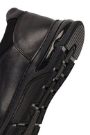 Men's Black Thick-Soled Leather Casual Comfort Sneaker | Derimod