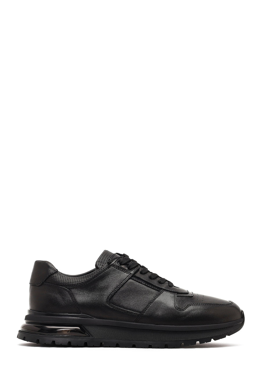 Erkek Siyah Bağcıklı Deri Casual Sneaker 25WFD677818 | Derimod