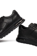 Men's Black Lace-Up Leather Casual Sneaker | Derimod
