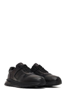 Men's Black Lace-Up Leather Casual Sneaker | Derimod