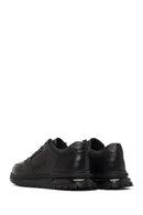 Men's Black Lace-Up Leather Casual Sneaker | Derimod