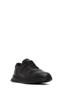 Men's Black Lace-Up Leather Casual Sneaker | Derimod