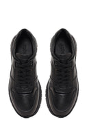 Men's Black Lace-Up Leather Casual Sneaker | Derimod