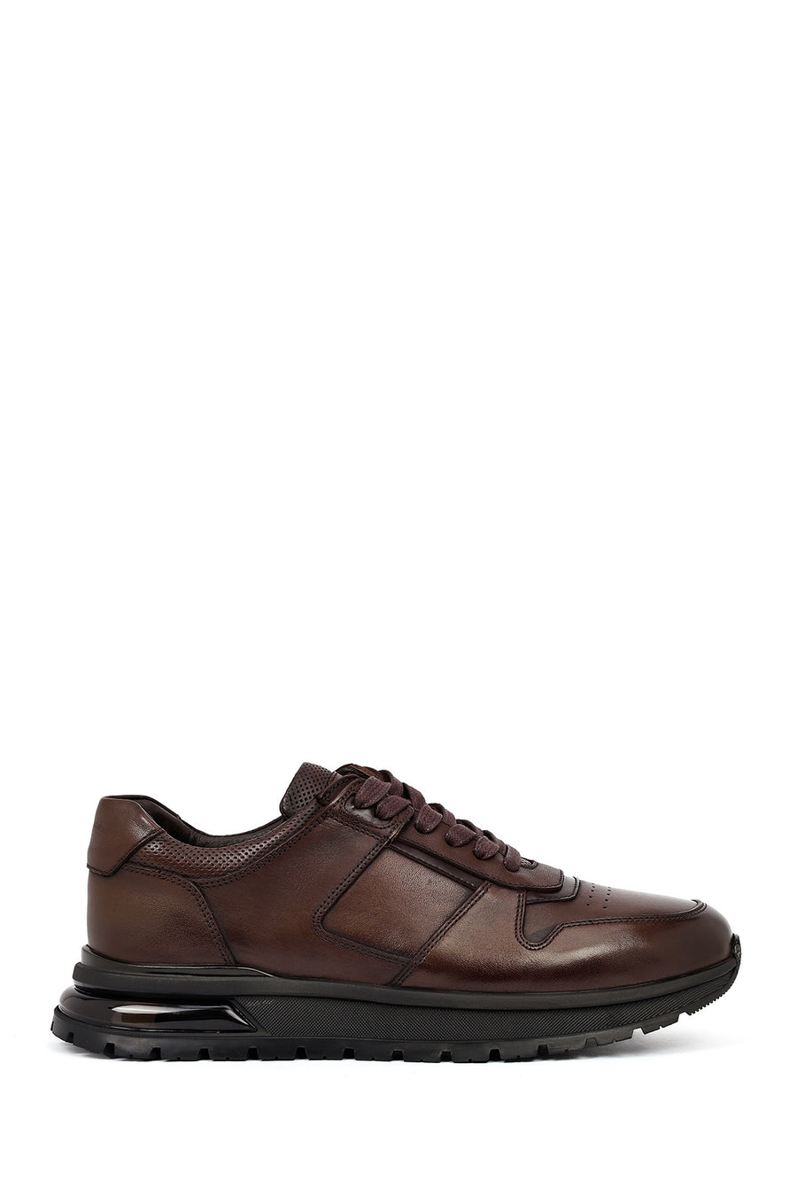 Erkek Kahverengi Bağcıklı Deri Casual Sneaker 25WFD677818 | Derimod