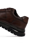 Men's Brown Lace-Up Leather Casual Sneaker | Derimod