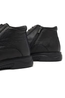 Erkek Siyah Bağcıklı Fermuarlı Deri Casual Bot | Derimod