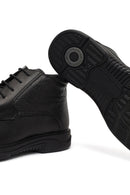 Erkek Siyah Bağcıklı Fermuarlı Deri Casual Bot | Derimod