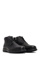 Erkek Siyah Bağcıklı Fermuarlı Deri Casual Bot | Derimod