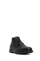 Erkek Siyah Bağcıklı Fermuarlı Deri Casual Bot | Derimod